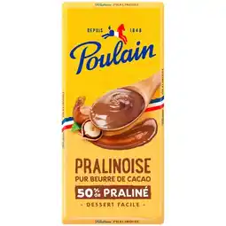 Carrefour Market Poulain tablette de chocolat lait pralinoise offre