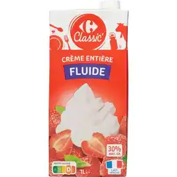 Carrefour Market Carrefour classic' crème entière fluide u.h.t offre