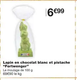 Monoprix FORTWENGER Lapin en chocolat blanc et pistache offre