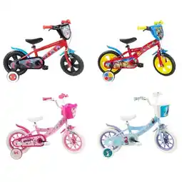 Carrefour Disney vélo 12'' frozen, minnie, paw patrol ou spiderman offre
