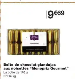 Monoprix MONOPRIX GOURMET Boîte de chocolat giandujas aux noisettes offre