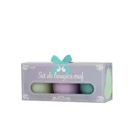 Carrefour Coffret de 3 bougies en forme d'oeuf offre