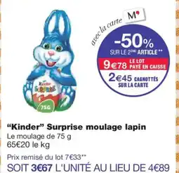 Monoprix KINDER Surprise moulage lapin offre