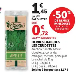 Bi1 Herbes fraiches les crudettes offre