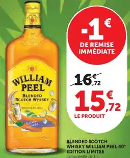 Super U Blended scotch whisky william peel 40° edition limitee offre