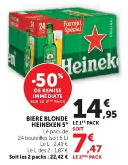 Super U Biere blonde heineken 5° offre