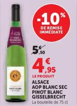 Super U Alsace aop blanc sec pinot blanc gisselbrecht offre