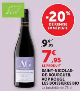 Super U Saint-nicolas- de-bourgueil aop rouge les boissieres bio offre