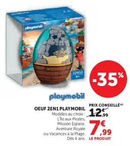 Super U Oeuf 2en1 playmobil offre