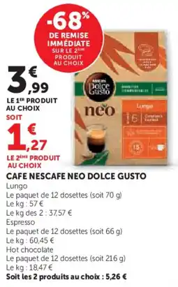 Super U Cafe nescafe neo dolce gusto offre