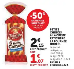 Super U Petits chinois a la creme patissiere la fournee doree offre