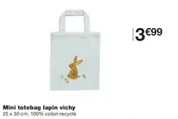 Monoprix Mini totebag lapin vichy offre