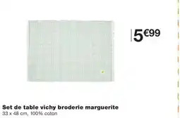 Monoprix Set de table vichy broderie marguerite offre