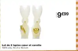 Monoprix Lot de 2 lapins cœur et carotte offre