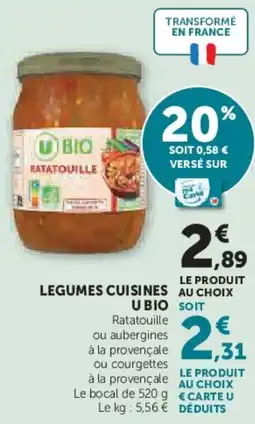 Super U Legumes cuisines u bio offre