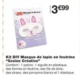 Monoprix GRAINE CRÉATIVE Kit DIY Masque de lapin en feutrine offre