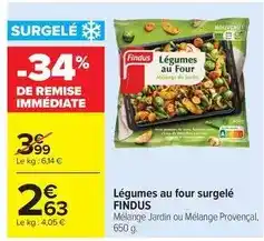 Carrefour Market Findus - légumes au four surgelé offre