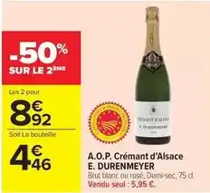 Carrefour Market Brut - a.o.p. crémant d'alsace offre