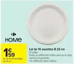 Carrefour Market Lot de 10 assiettes offre