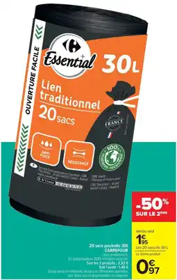 Carrefour Market 20 sacs poubelle carrefour offre