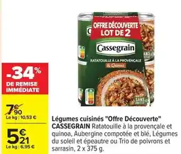 Carrefour Cassegrain - légumes cuisinés offre découverte offre