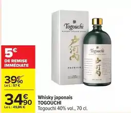 Carrefour Togouchi - whisky japonais offre