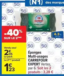 Carrefour Carrefour - éponges multi-usages expert vertes offre