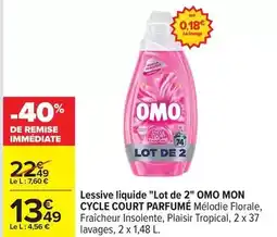 Carrefour Omo - lessive liquide lot de 2 offre