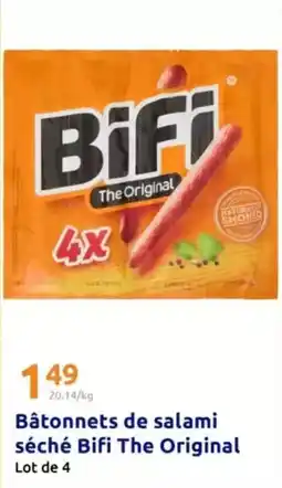 Action Bâtonnets de salami séché bifi the original offre