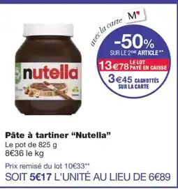 Monoprix NUTELLA Pâte à tartiner offre