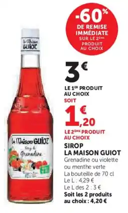 Super U Sirop la maison guiot offre