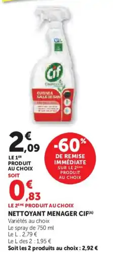 Super U Nettoyant menager cif offre