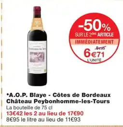 Monoprix A.O.P. Blaye - Côtes de Bordeaux Château Peybonhomme-les-Tours offre