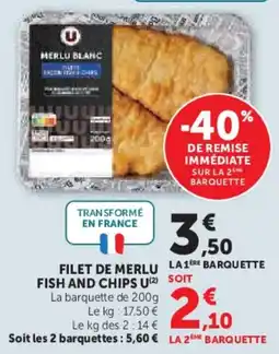 Super U Filet de merlu fish and chips u offre