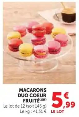 Super U Macarons duo coeur fruité offre