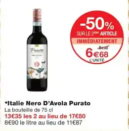 Monoprix Italie Nero D'Avola Purato offre