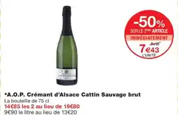 Monoprix A.O.P. Crémant d'Alsace Cattin Sauvage brut offre