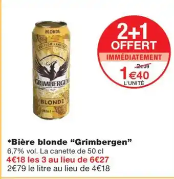 Monoprix GRIMBERGEN Bière blonde offre