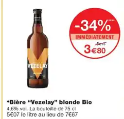 Monoprix VEZELAY Bière blonde Bio offre