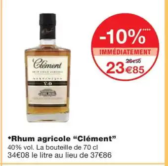 Monoprix CLÉMENT Rhum agricole offre