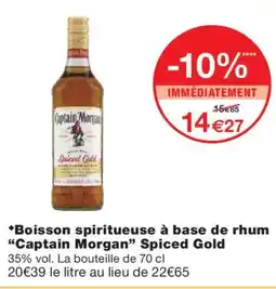 Monoprix CAPTAIN MORGAN Boisson spiritueuse à base de rhum Spiced Gold offre