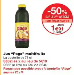Monoprix PAGO Jus multifruits offre