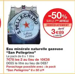 Monoprix SAN PELLGRINO Eau minérale naturelle gazeuse offre