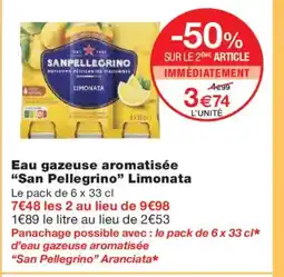 Monoprix SAN PELLEGRINO Eau gazeuse aromatisée Limonata offre