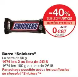 Monoprix SNICKERS Barre offre