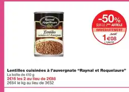 Monoprix RAYNAL ET ROQUELAURE Lentilles cuisinées à l'auvergnate offre
