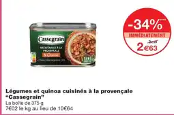 Monoprix CASSEGRAIN Légumes et quinoa cuisinés à la provençale offre