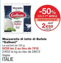 Monoprix GALBANI Mozzarella di latte di Bufala offre
