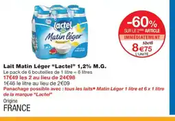 Monoprix LACTEL Lait Matin Léger 1,2% M.G. offre
