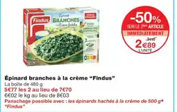 Monoprix FINDUS Épinard branches à la crème offre
